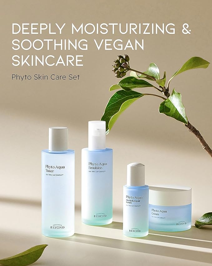 Beyond Phyto Aqua Skincare Gift Set (11.3fl oz) - Vegan Formula Korean Skin Care. Toner & Lotion for Hydration, Soothing. Hyaluronic Acid, Tree Sap Complex.