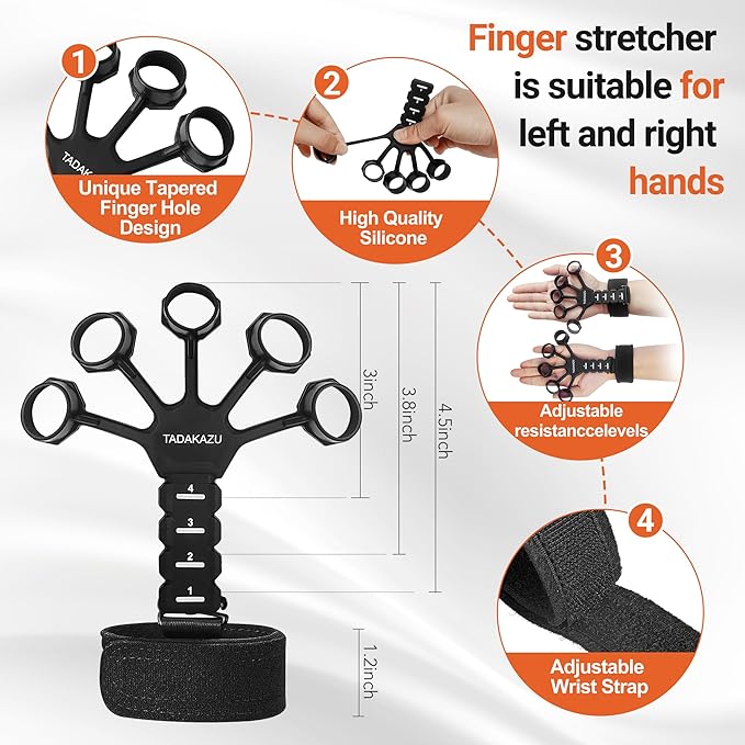 Grip Strength Trainer Kit (5 Pack) Adjustable Resistance