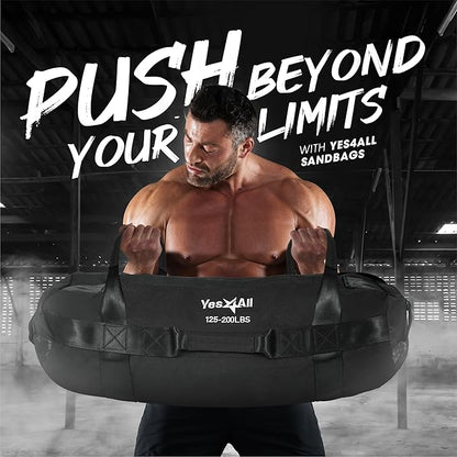 Yes4All Sandbags for Working Out, Adjustable Sand Bags for Weight Training with Handles, Multiple Colors & Sizes 5-200lbs