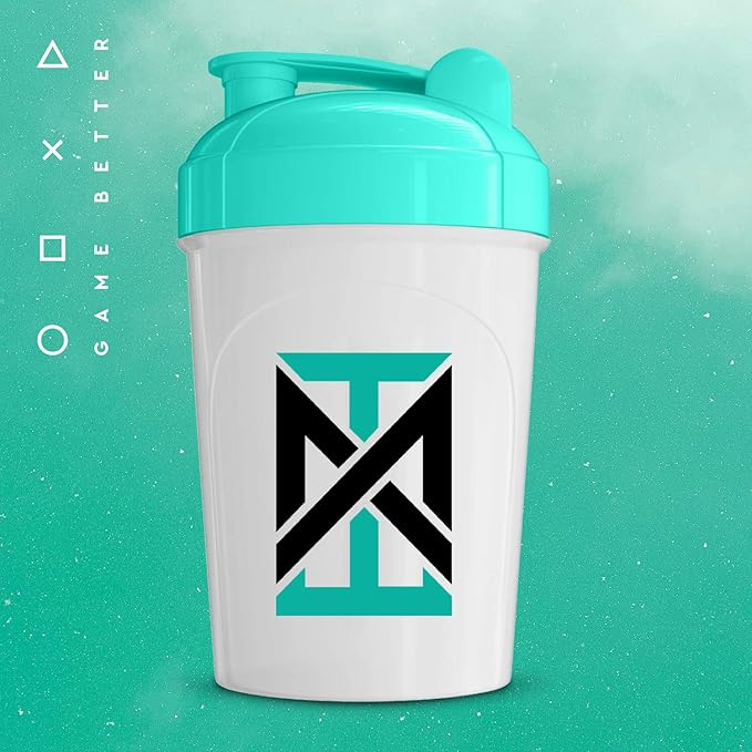 MIXT Energy Shaker Bottle, 16 oz. Shaker Bottle, BPA Free & Lid Mixing Technology (16 oz, Teal)