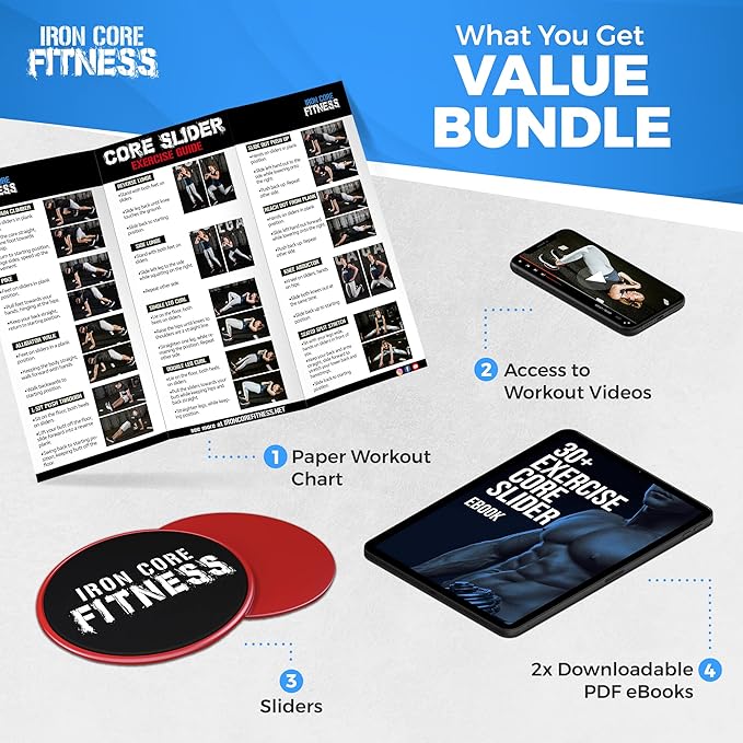Iron Core Fitness 2 x Dual Sided Gliding