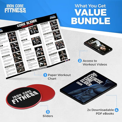 Iron Core Fitness 2 x Dual Sided Gliding