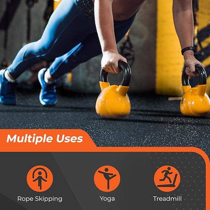 SUPERJARE 0.4 Inch Gym Flooring for Home Gym 6 Tiles 24" x 24" Workout (24 sqft)