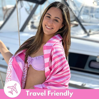 ECCOSOPHY Microfiber Beach Towel - Sand Free Towels 71x35 in