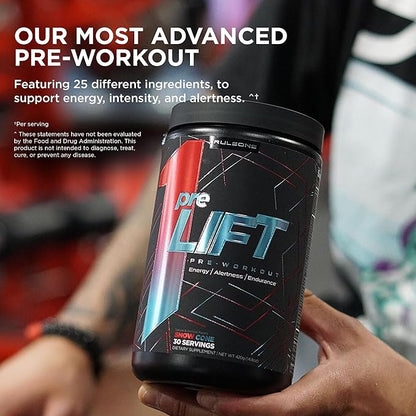 Rule 1 preLIFT Pre-Workout - 6g Citrulline, 3.2g Beta Alanine, 3 Caffeine Sources + 20 Others for Energy, Alertness, & Endurance (30 Servings, Acai Berry)