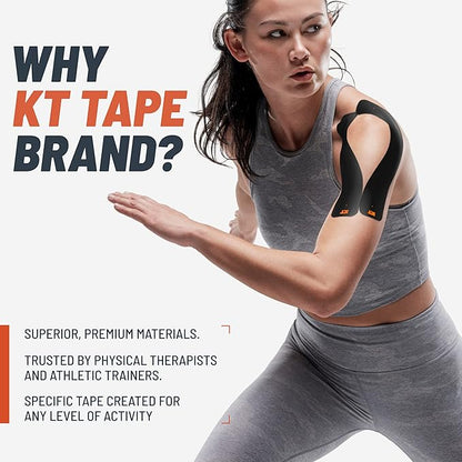 KT Tape, Original Cotton, Elastic Kinesiology Athletic Tape, 150 Precut 10” Strips