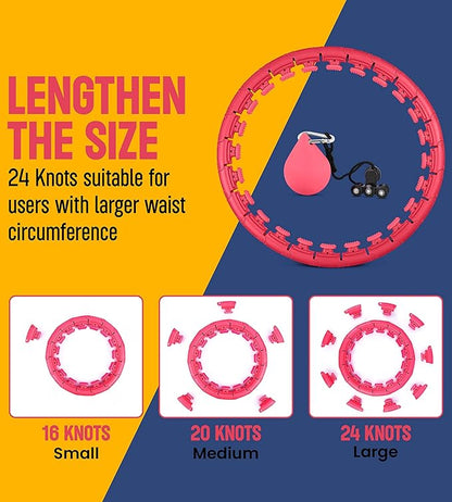 Smart Weighted Hula Hoop for Adults Weight Loss 24 Knots,