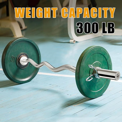 Olympic Barbell EZ Bar Curl Bar 4ft/5ft/7ft 2 Inch (300lb/330lb/400lb/700lb/1000lb/1500lb)