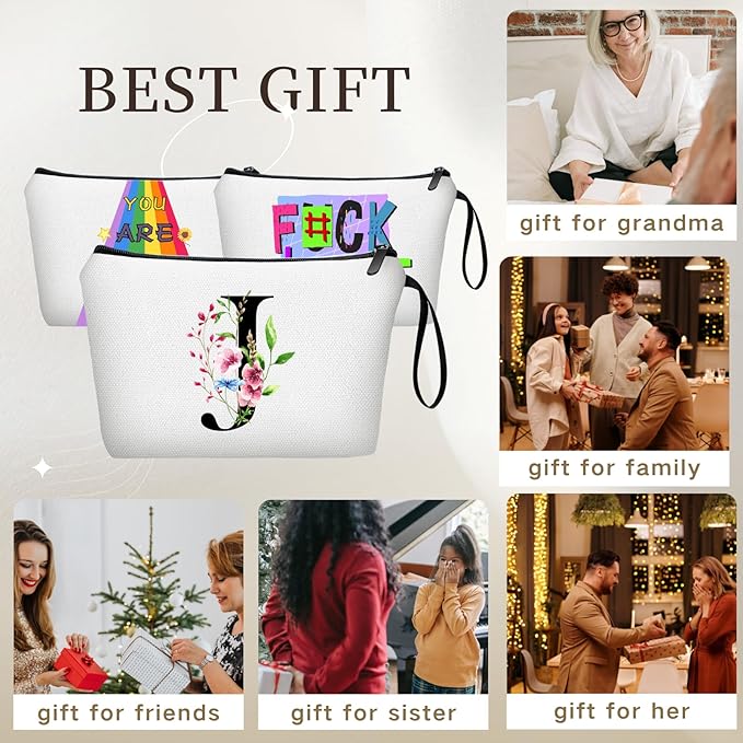Birthday Friendship Womens Bridesmaid Proposal Coolest Gifts for Sister Teacher Coworkers Bride Personalized Travel Makeup Cosmetic Bag with Mirror Valentines Mothers Day Christmas Graduation J