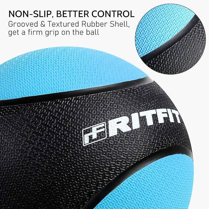 RitFit Weighted Medicine Ball - Non-Slip Rubber Shell