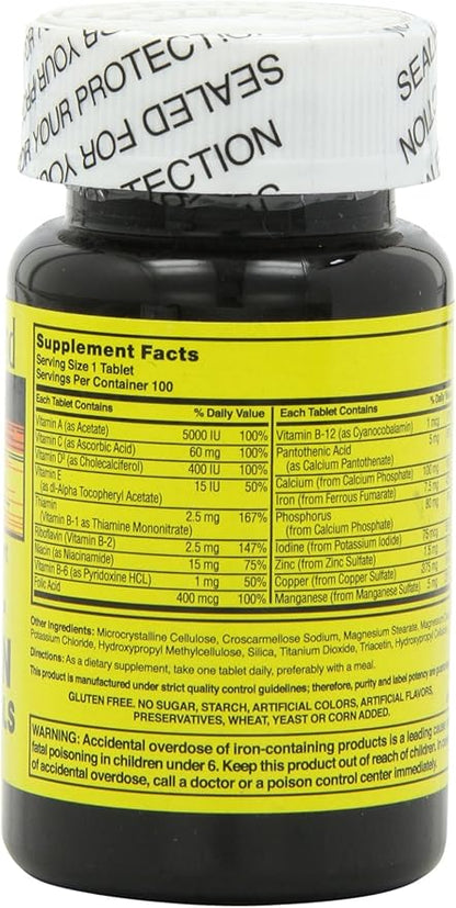 Nature's Blend NAT B MULTIVITAMIN & MIN TB, Assorted, 100 Count