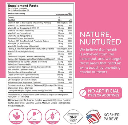 Zahler Prenatal Vitamin with DHA & Folate - DHA Supplements & Prenatal Multivitamin for Mother and Child - Kosher Prenatal DHA Prenatal Vitamins with Iron, Pre Natal Softgels 10 Count