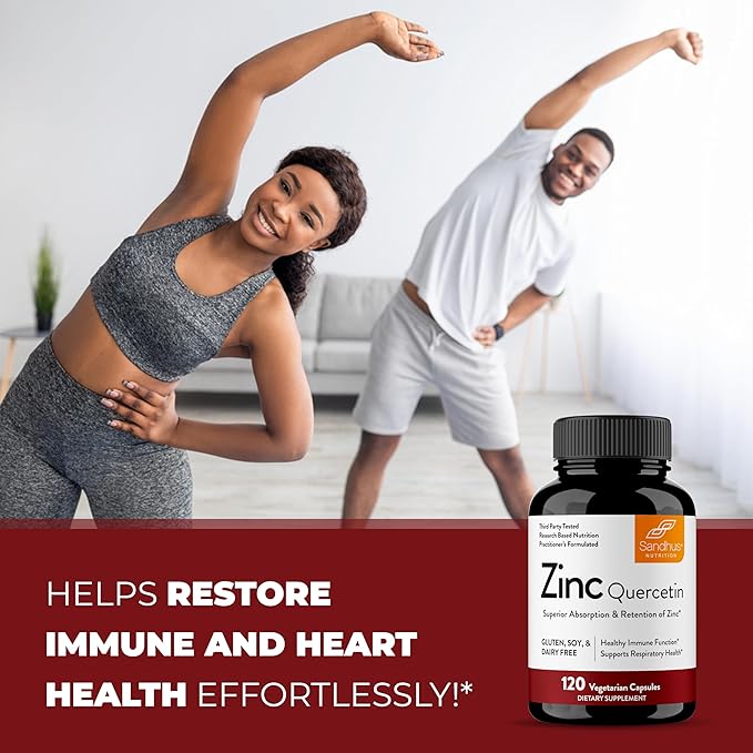 Sandhu's Zinc Quercetin Vegetarian Capsules 120 Ct- (2 Pack)