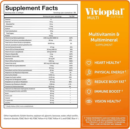 Vivioptal Multi, 90 Softgels, Multivitamin & Multimineral, Gluten Free, German Formula