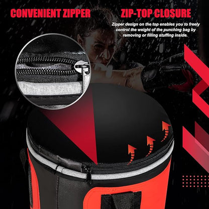 Goplus Punching Bag for Adults, 56 lbs Heavy Hanging Boxing Bag Set with 12 OZ Punching Gloves & Hand Wraps, Filled Kickboxing Bag Perfect for MMA, Muay Thai, Karate, Taekwondo Home Gym Training