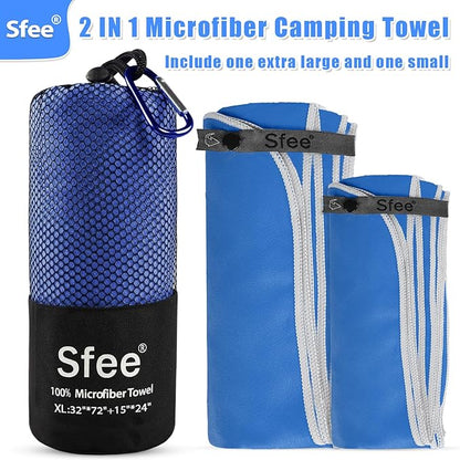 Sfee 2 Pack Microfiber Travel Towel