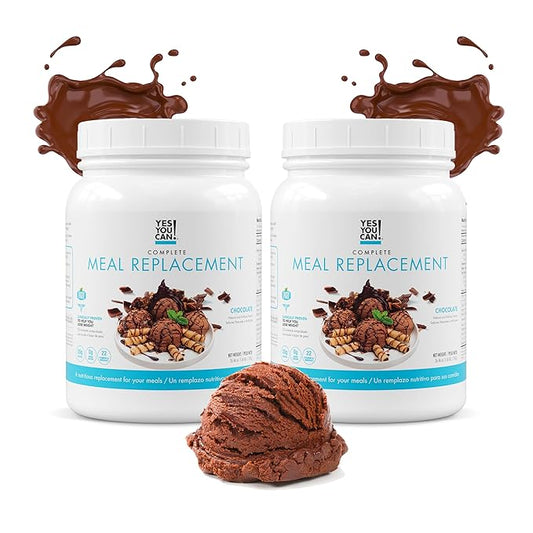 Yes You Can! Complete Meal Replacement - 15 Servings (2 Pack), 20g of Protein, 0g Added Sugars, 22 Vitamins and Minerals - All-in-One Nutritious Meal Replacement Shake (Chocolate)