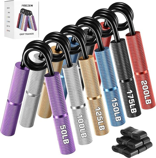 Grip Strength Trainer 6 Pack (50-350LB), No