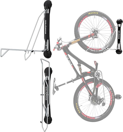 Steadyrack Bike Rack - Pivoting Mountain Bike Rack, Holds Up 77lbs, Fits 20"-29", 2.1"-2.8" Tires, Foldable Wall Mount for Space-Saving Storage Bicycle Hanger