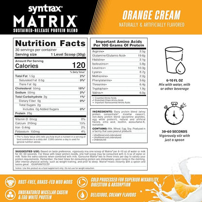 Syntrax Nutrition Matrix Sustained-Release Protein Blend Orange Cream 2 lbs.