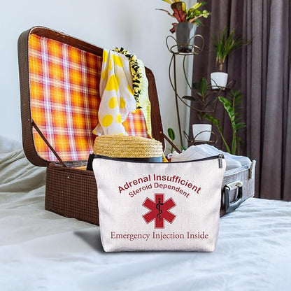 Nurse Doctor Cosmetic Bag - Medical Gifts for Women, Small Adrenal Insufficiency Makeup Bag, Emergency Injection Bag for Travel (3)