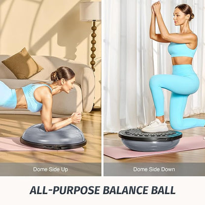 ZELUS 25in. Balance Ball 1500lb Inflatable 2 Bands,
