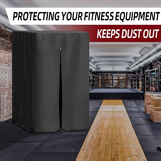 MRWiZMS Gym Rack Cover, with Waterproof Zipper,Suitable for Squat Rack/Weight Lifting Rack/Home Gym Workout Equipment Protective Cover,420D Oxford Cloth UV Protection, Dustproof