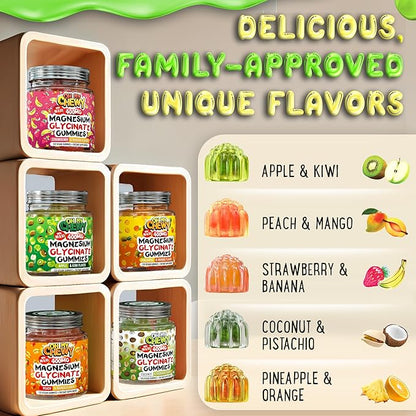 Magnesium Glycinate Gummies 400mg - Magnesium for Sleep, Calm, Relax & Muscle Relief with B6 & D3 and No Melatonin - Family-Friendly for Kids, Teens & Adults - Vegan & Non-GMO Supplement - 120 Count