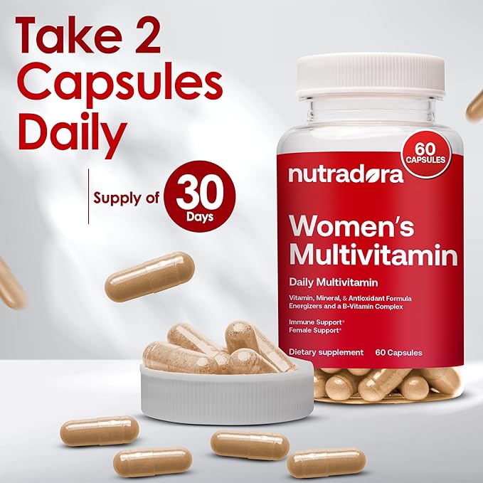 Multivitamin for Women - Womens Multivitamin & Multimineral Supplement for Energy, Mood, Hair, Skin & Nail - Womens Daily Multivitamins A, B, C, D, E, Zinc & More Women's Vitamins Capsules