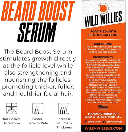 Wild Willies Beard Growth Vitamins Supplement Beard Growth Pills for Fuller & Thicker Beard, Formulated with Biositol Complex & 19 Hair Grooming Nutrients - 60 Capsules