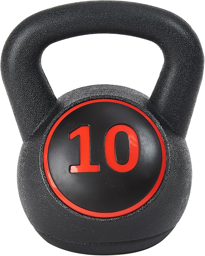 Signature Fitness Wide Grip 3-Piece Kettlebell Exercise Fitness 5 lbs, 10 lbs, 15 lbs 20 lbs, 3 or 4