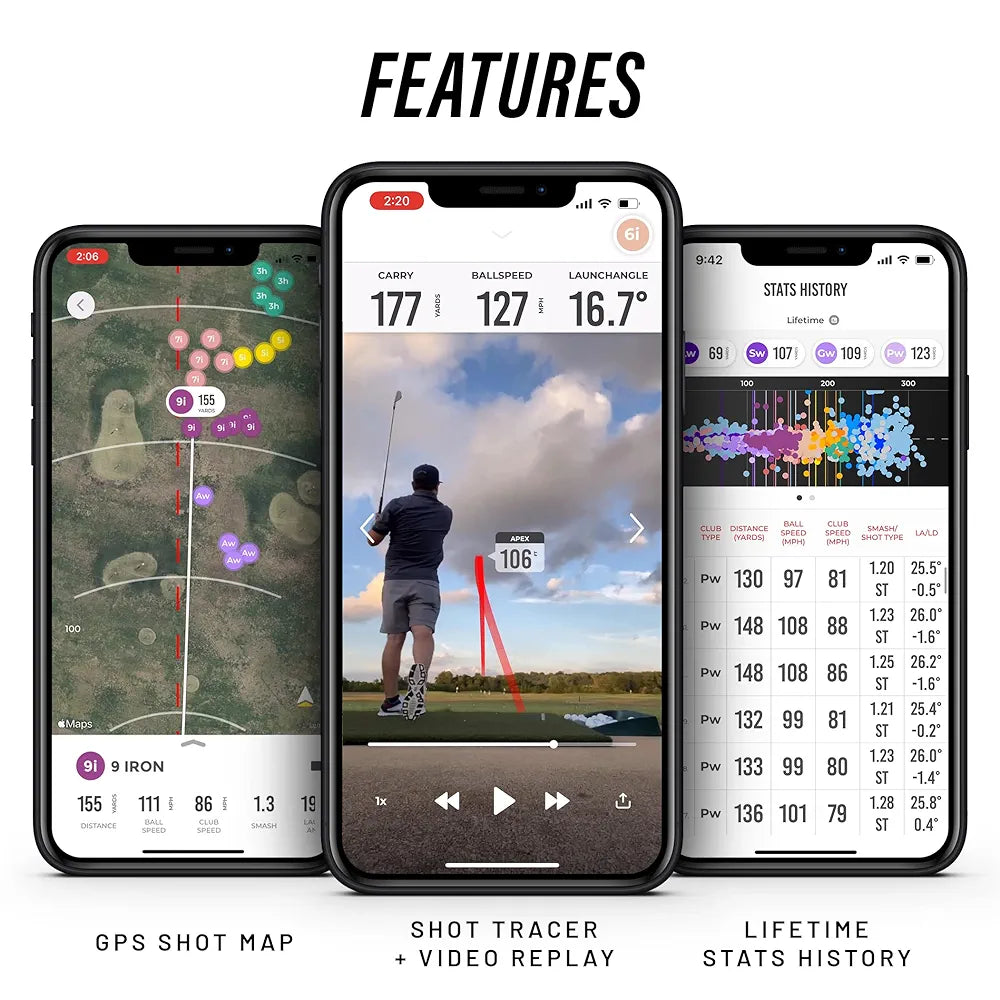 Rapsodo Mobile Launch Monitor for Golf Indoor and Outdoor Use with GPS Satellite View and Professional Level Accuracy, iPhone & iPad Only