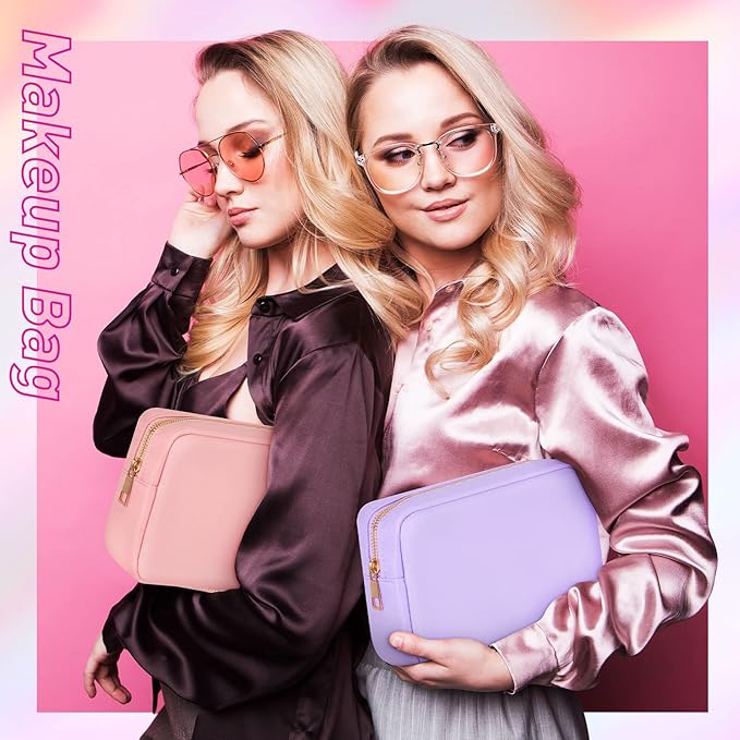 Sweetude 6 Pcs Nylon Makeup Bag Travel Nylon Pouch Zipper Cosmetic Bag for Purse Women Girls Organizer Makeup Pouch for Birthday Wedding Mother's Day Graduation Gifts(M,Assorted Color)