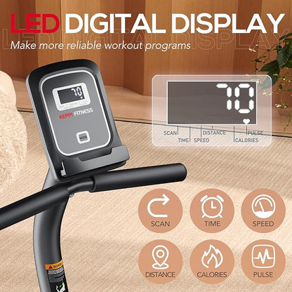 KeppiFitness Recumbent Exercise Bike, Recumbent Bike for Adults with Magnetic Resistance, Exercise Bike for Home 380LB Capacity, Cardio Stationary Bikes for Seniors with Pulse Sensor