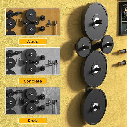 Weight Plate Storage Rack, Wall Mounted Bumper Plate Weight Rack Storage, Space Saving Strength Training Plate Trees for Garage Home Gym Strength Training, Load Up to 700 LBS, 3-Peg, Fit 2" Plates