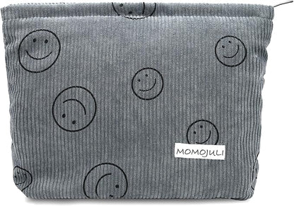 Corduroy Makeup Bag Cosmestic Bag Large Capacity Ladies Women Aesthetic Make Up Organizer Accessories Zipper Pouch Purse Grey