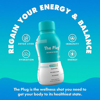 The Plug Liver Cleanse Detox & Repair Drink - Plant Based Herbal Electrolyte Drink for Liver Support & Health, Bloating Relief, Restore Antioxidants & Minerals | Liver Complex Energy Drink (12-Pack)