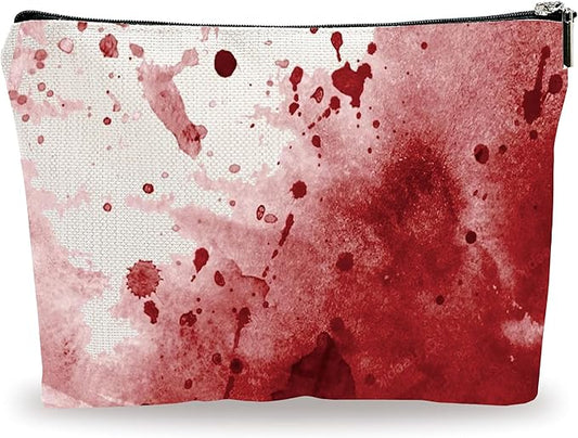 Funny Scary Makeup Bag - Simulated Blood Stains - Horror Printing Cosmetic Bag, Toiletry Bag Gift For Girls, Teen, Candy Bag For Halloween， Personal Care & Accessories - A13
