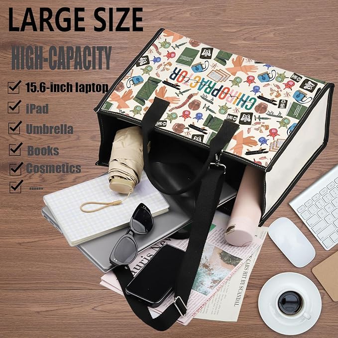 WZMPA Chiropractor Cosmetic Bag Chiropractic Assistant Gifts Chiropractic Makeup Zipper Pouch Bag Chiropractor Merchandise (Chiropractor-TB)