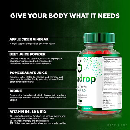 Puradrop Extra Power Gummies for Weight Loss Management, Extra Strength, Keto ACV (Apple Cider Vinegar) Gummy Supports Healthy Metabolism (120 Gummies)