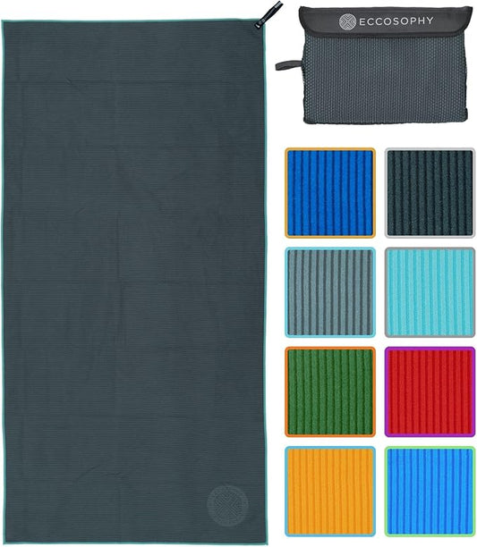 ECCOSOPHY Microfiber Gym Towel for Working Out - (40x20-Charcoal)