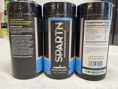 Spartn - Testosterone Booster for Men & Women - Estrogen Blocker Supplement with DIM & D-Aspartic Acid (DAA) - Top Testosterone Supplement for Muscle Growth & Strength - 120ct