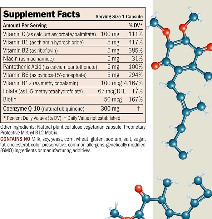 Andrew Lessman Coenzyme Q-10 300 mg 60 Capsules – Essential for Energy Production and Optimum Key Organ Function, Anti-Oxidant Support, Depleted by Aging, Plus B-Complex. Easy to Swallow Capsules