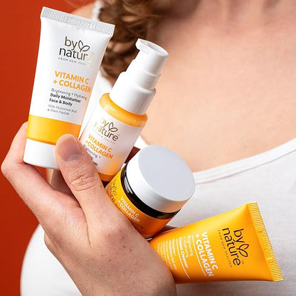 By Nature Glow To Go Vitamin C Skincare Sampler - Travel Size Skincare Gift Set, Face Care Set for Women & Men