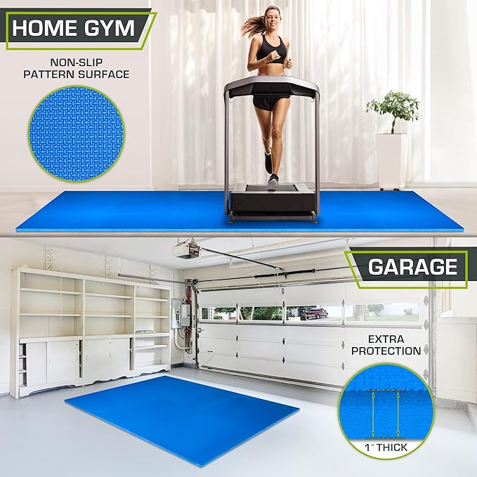 ProsourceFit Extra Thick Puzzle Exercise Mat 1 inch 24 Sq 6 Tiles