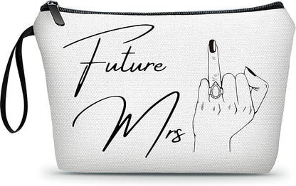 Engagement Bridal Shower Wedding Wifey Bride To Be Gifts for Her Daughter Bride Cosmetic Makeup Bag Make Up Pouch Wifey Gifts
