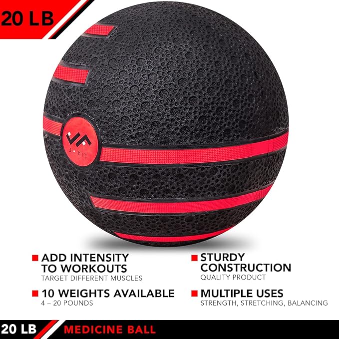 JFIT Medicine Exercise Ball with Dual Texture
