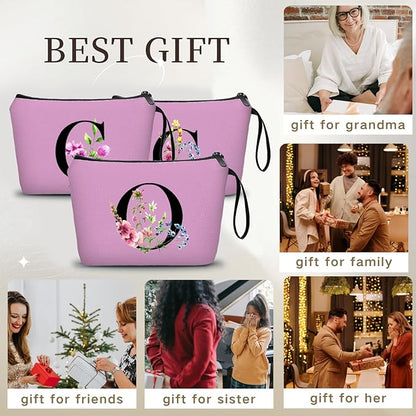 SEAMOON Happy Birthday Friendship Bridesmaid Team Gifts for Employees Women Mom Girl Daughter Teenage Personalized Make up Cosmetic Bag Travel with Mirror Mothers Day Christmas Graduation O