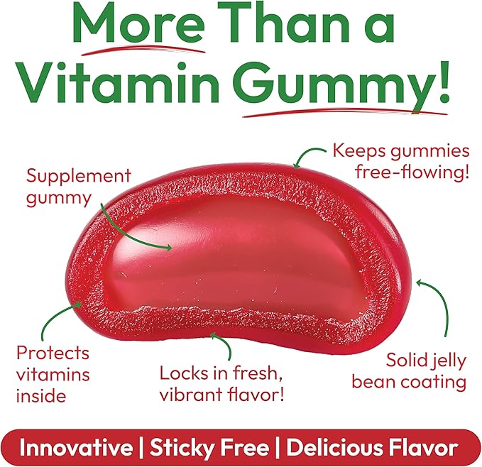 Probiotic Jelly Bean Gummies for Men and Women, Probiotic Supplements for Digestive Health, Nutritional Vegetarian Supplements, 120 Strawberry Blast Jelly Beans, Kosher
