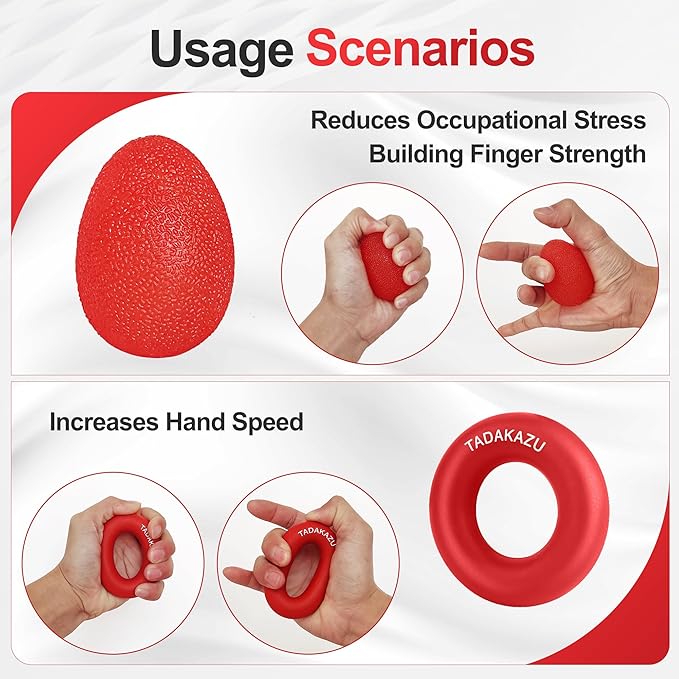 Grip Strength Trainer Kit (5 Pack) Adjustable Resistance